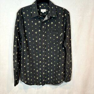 Club Monaco Women's Button down‎ Floral Long Sleeve Slim Fit Size Medium Office
